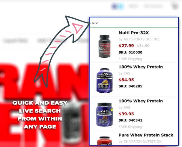 Volusion Live Search and Filter Functionality